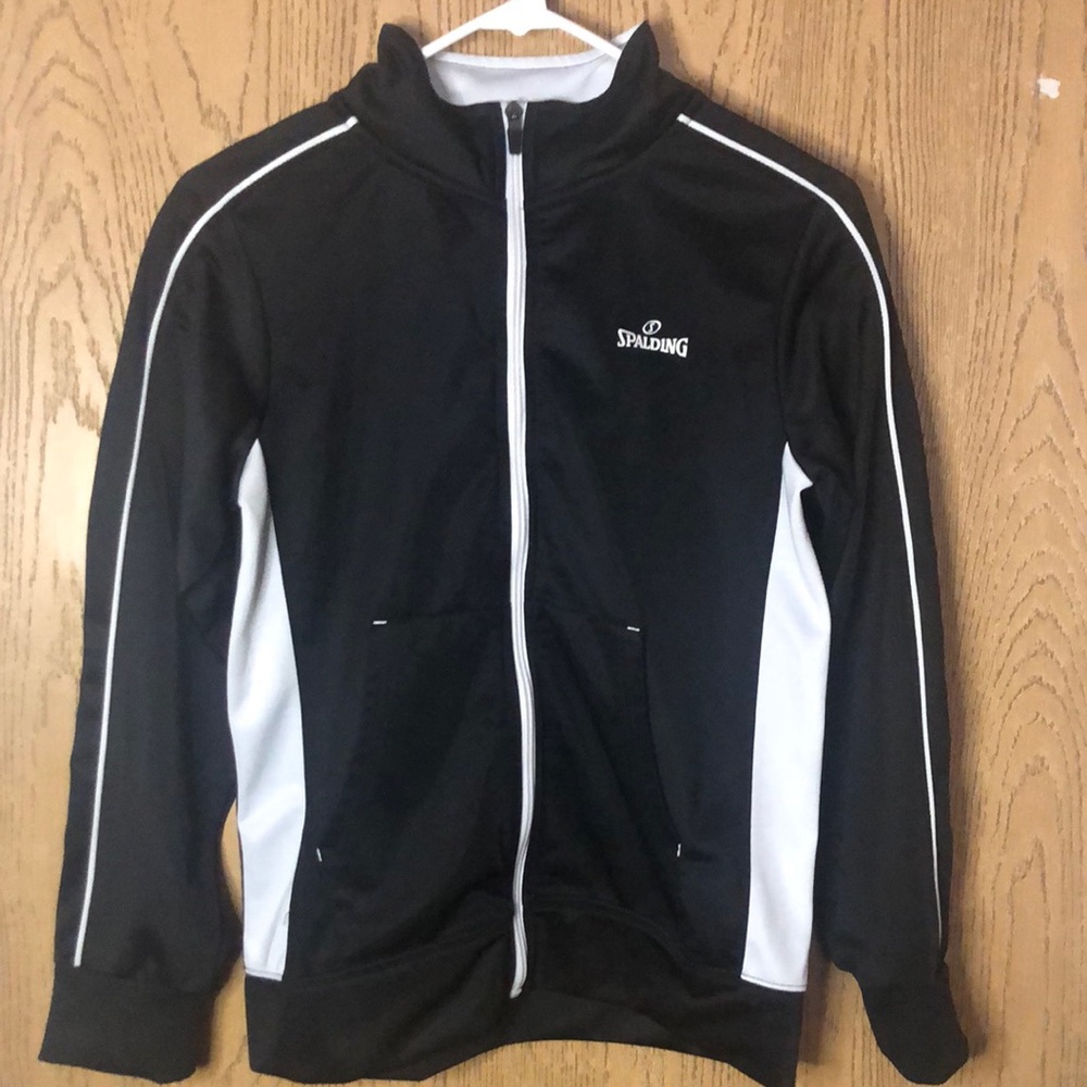 No Hoodie, Black and White Spalding Jacket